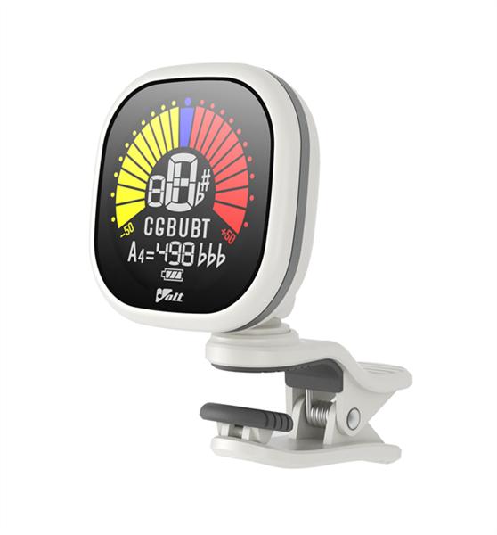VOLT Clip-Tuner RCT-5000-white Wiederaufladbares Stimmgerät für Gitarre, Bass oder Ukelele