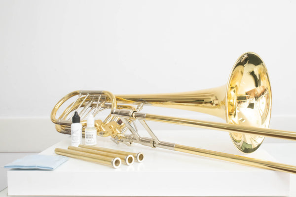Eastman ETB848 Bassposaune mit Drehventilen – Gelbmessing