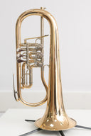 Karl Scherzer B6 Drehventil-Flügelhorn Bb – Goldmessing, Trigger, gepflegter Zustand