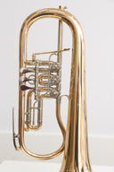 Karl Scherzer B6 Drehventil-Flügelhorn Bb – Goldmessing, Trigger, gepflegter Zustand
