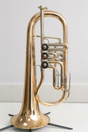 Karl Scherzer B6 Drehventil-Flügelhorn Bb – Goldmessing, Trigger, gepflegter Zustand